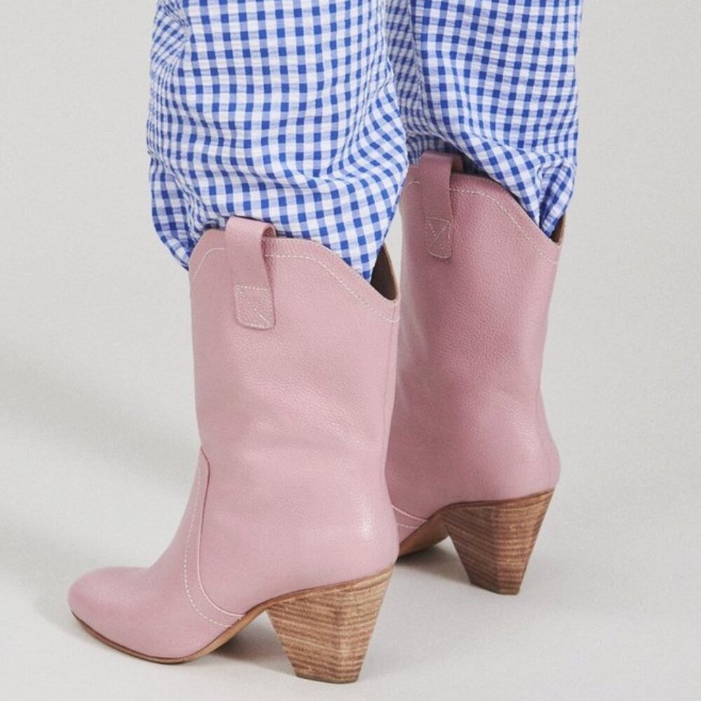 Rachel Comey Lydia Pebbled Leather Boot - Pink Sz 7.5